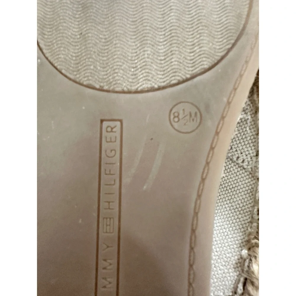 Tommy Hilfiger‎ Espadrille Flats Women's 8.5 M Canvas Logo Slip On Casual